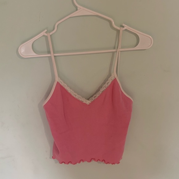 Brandy Melville Tops - brandy melville cropped pink tank top